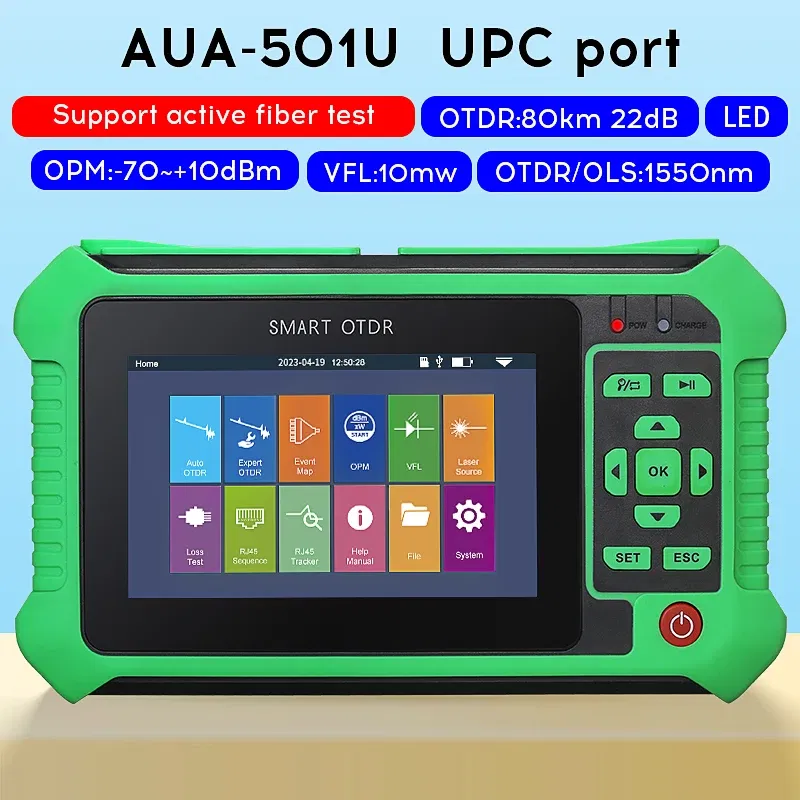 Color: Pink, Ships From: CHINA - Top MINI OTDR 1310/1550nm 26/24dB Fiber Optic Reflectometer Touch Screen VFL OLS OPM Event Map Ethernet Cable Tester