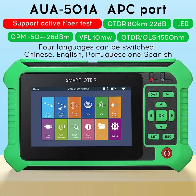 Color: Pink, Ships From: CHINA - Top MINI OTDR 1310/1550nm 26/24dB Fiber Optic Reflectometer Touch Screen VFL OLS OPM Event Map Ethernet Cable Tester