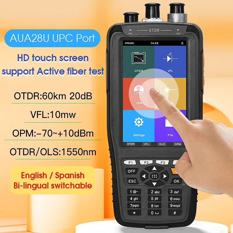 Color: Pink, Ships From: CHINA - Top MINI OTDR 1310/1550nm 26/24dB Fiber Optic Reflectometer Touch Screen VFL OLS OPM Event Map Ethernet Cable Tester