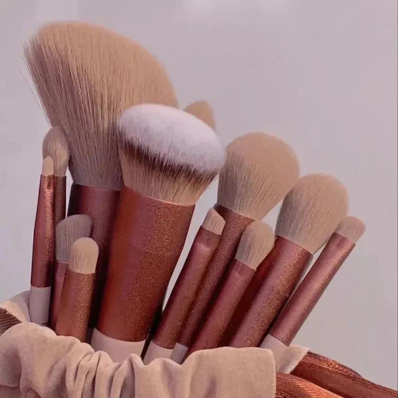 Color: Brown, Ships From: CHINA - 13 PCS Makeup Brushes Set Eye Shadow Foundation Women Cosmetic Brush Eyeshadow Blush Beauty Soft Make Up Tools Bag