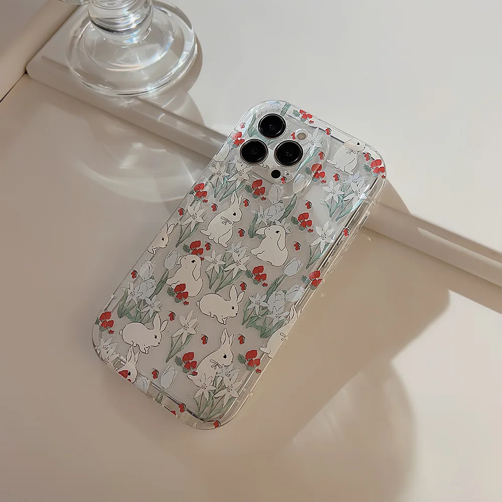 Color: Blue, Compatible-Phone Models: For Samsung Galaxy S21 FE - Cute Cartoon Bunny Print Phone Case for Samsung Galaxy 24 23 22 21 20 Plus Ultra FE A73 A72 A71 A52 A51 A32 Note 20 Airbag Funda