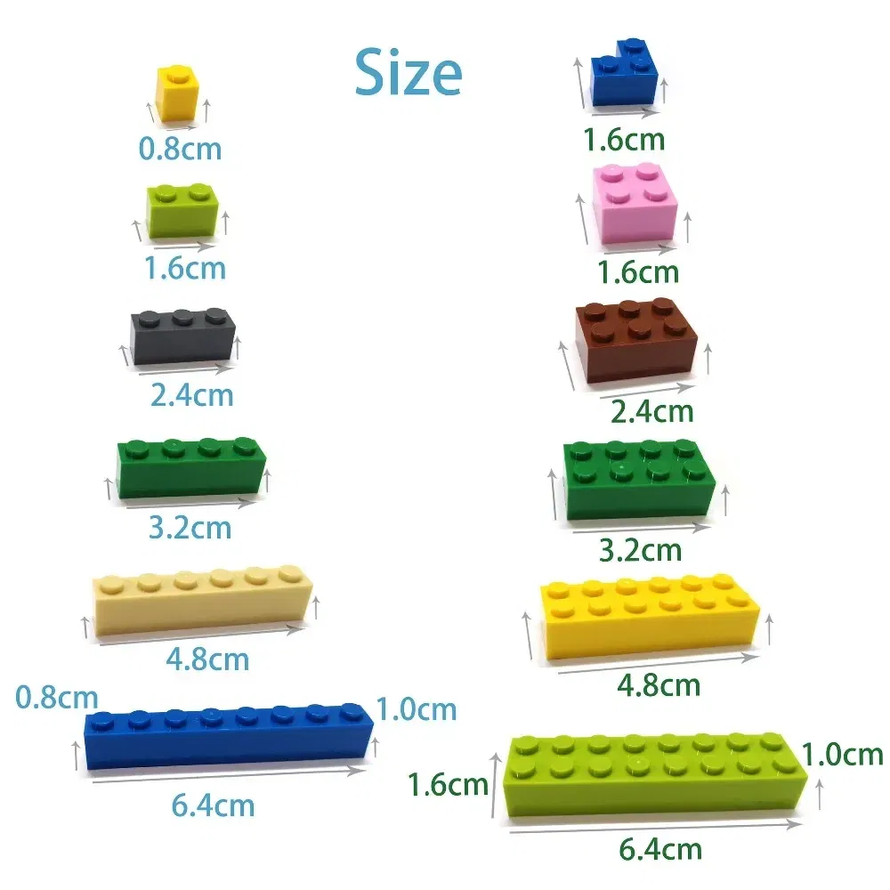 Color: green - 200pcs 1x4 Dots DIY Building Blocks Thick Figures Bricks Educational Creative Toys for Children Size Compatible With 3010