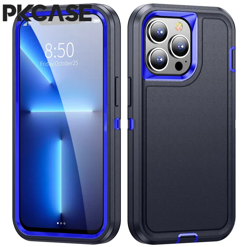Color: Dark Grey, Material: PP - PKCASE Shockproof Case For iPhone 13 Mini 12 11 Pro Max 6 7 8 Plus Bracket Protective Cover For iPhone X XS XR SE 2020 2022