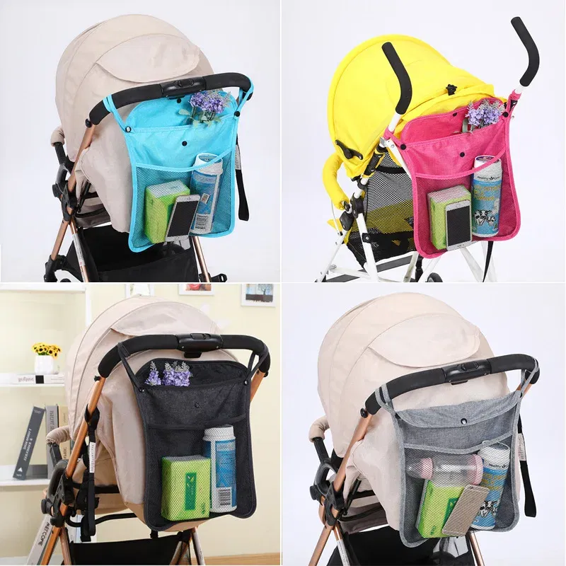 Color: Blue, Ships From: CHINA - Pet Stroller Organizer Bag Infant Pram Cart Mesh Hanging Storage Bag Baby Trolley Bag Stroller Seat Pocket Carriage Bag Stroller