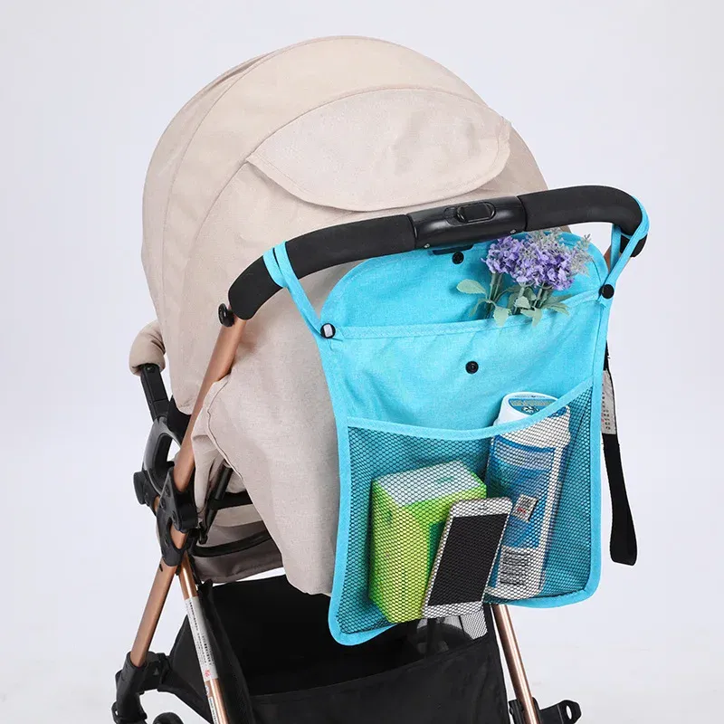 Color: Blue, Ships From: CHINA - Pet Stroller Organizer Bag Infant Pram Cart Mesh Hanging Storage Bag Baby Trolley Bag Stroller Seat Pocket Carriage Bag Stroller