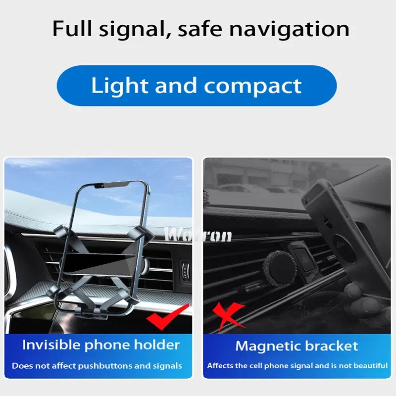 Color Name: GRAY - For Land Rover Discovery Sport 2016-2023 Adjustable Car Phone Holder Mobile Mount Gravity GPS Rotatable Navigation  Bracket