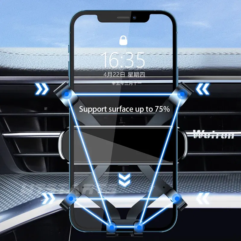 Color Name: GRAY - For Land Rover Discovery Sport 2016-2023 Adjustable Car Phone Holder Mobile Mount Gravity GPS Rotatable Navigation  Bracket