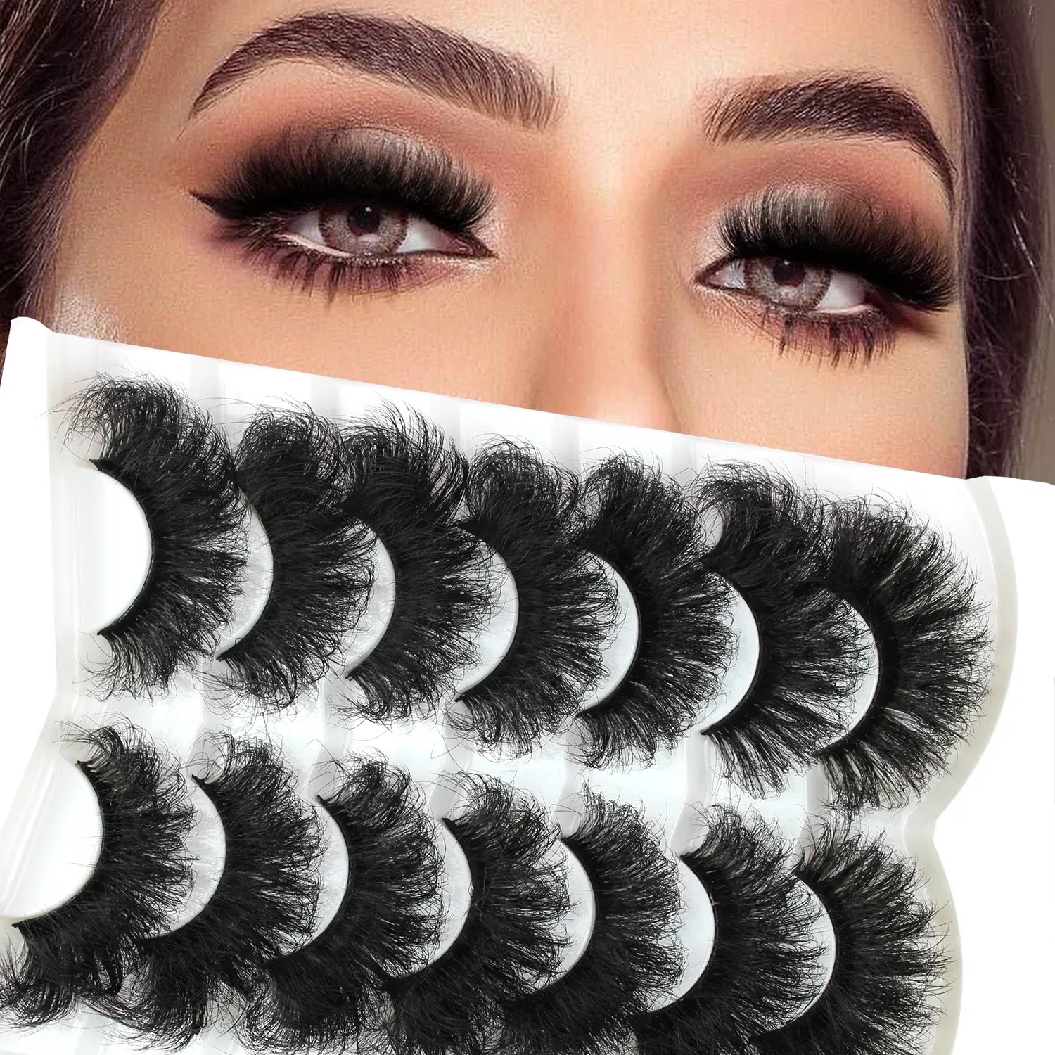 Color: silver, Ships From: CN - 7 Pairs Fluffy False Eyelashes, Naturally Soft & Thick 9D Faux Mink Eyelashes , Enhance Eye Makeup