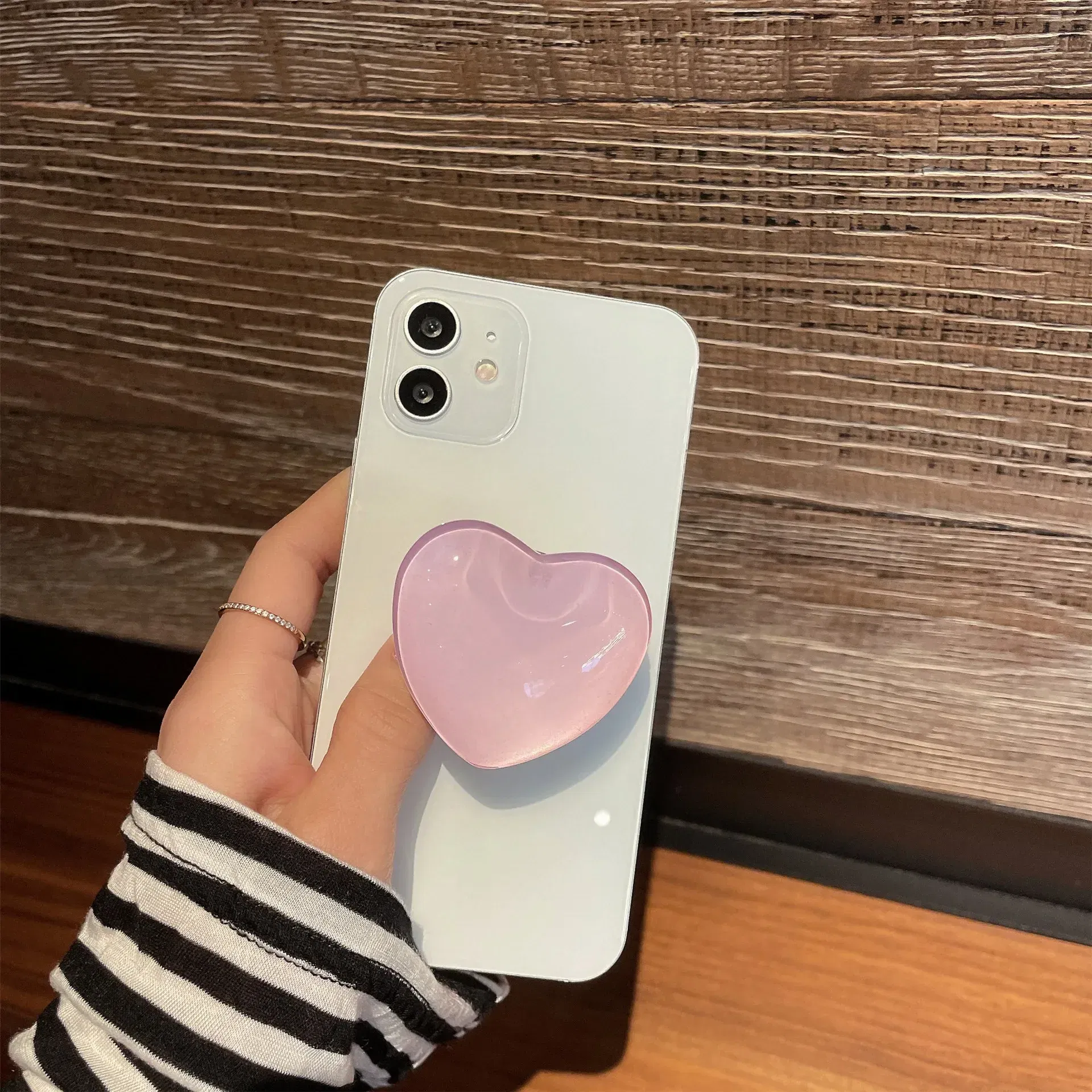 Color: Sky Blue - Phone Holder Popular Socket Griptok Finger Grip Bracket Stand Love Heart Ins Style Cute Poping Pink White Cellphone Accessory