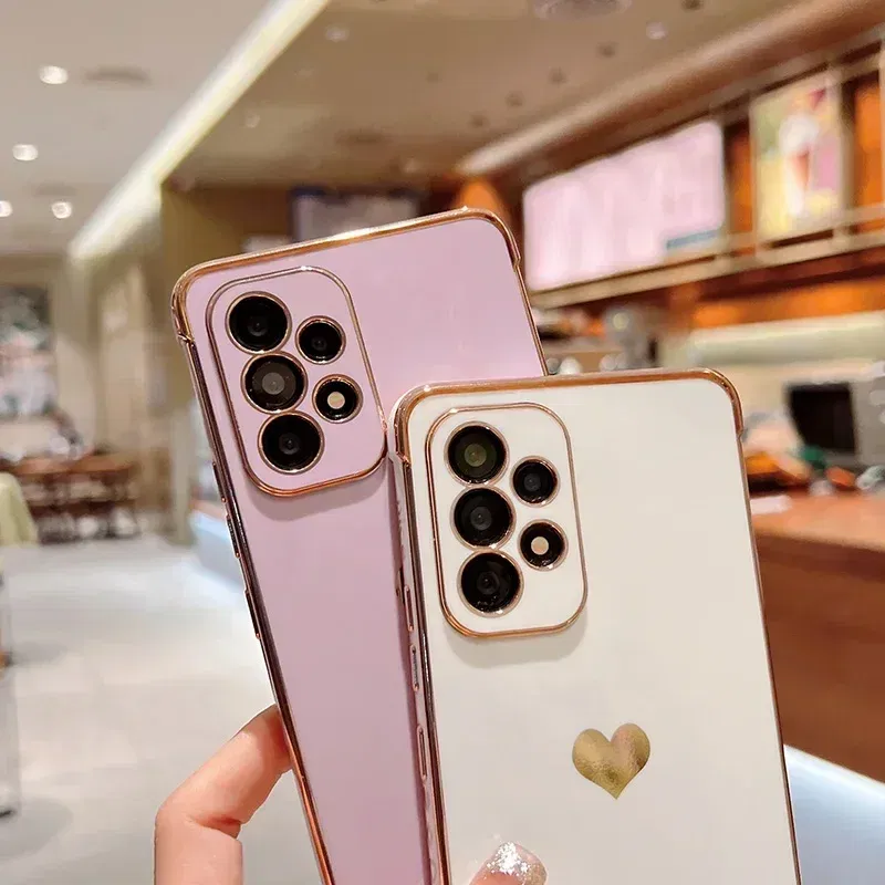 Color: MULTI, Compatible-Phone Models: For iPhone 11, Ships From: CHINA - Electroplating Side Love Heart Phone Case For Samsung Galaxy S25 Ultra S24 S23 S22 A16 A55 Protect Lens Shockproof Back Cover