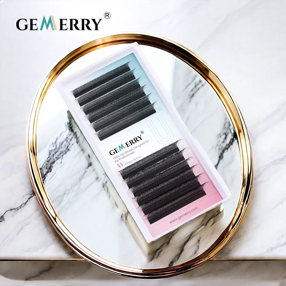 Curl: C, Thickness: 0.07mm, Length: 13mm, Ships From: CHINA - Gemerry Cilios W 4D W-shaped Eyelash Extension Automatic Flowering W Lashes LU/L/C/D Curl High Quality Individual Fake Eyelashes