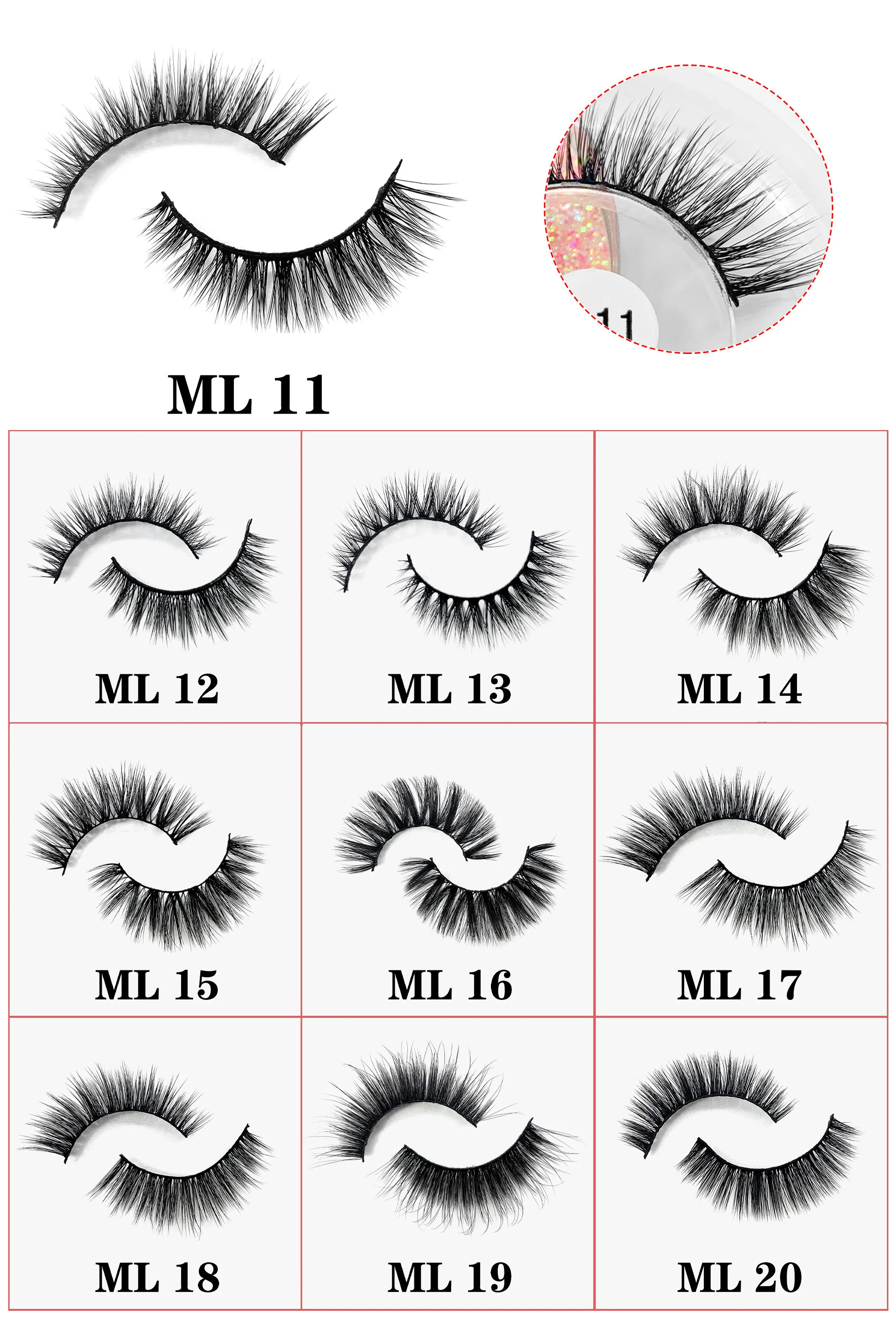 Color: Light Grey, Ships From: CHINA - Fake Eyelashes Wholesale Fluffy False Eyelashes Makeup Eyelash Extension Accessoires Faux Mink Lashes maquiagem