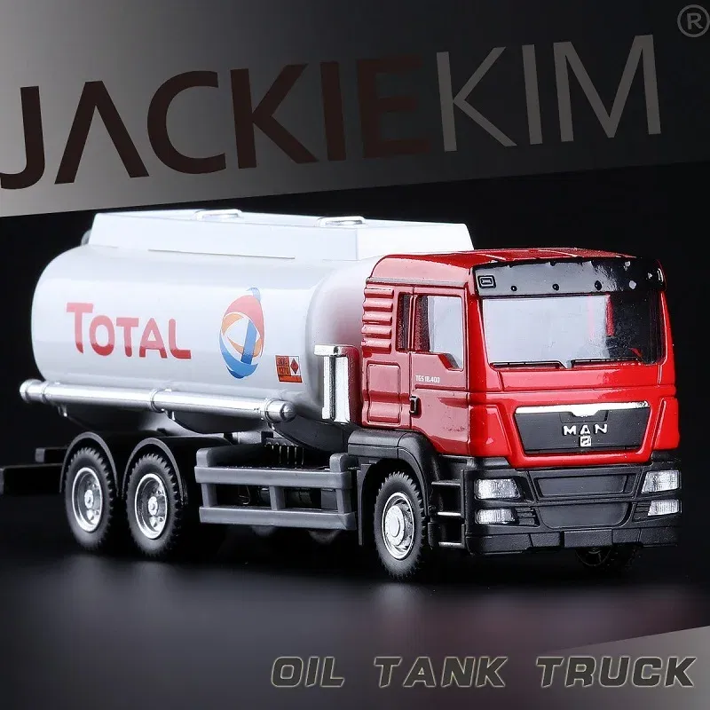 Color: GRAY - MAN Scania Shell Total bp Castrol Oil Tank Truck Simulation Diecasts & Toy Vehicles RMZ city 1:64 Alloy Car Model Gifts For Boys