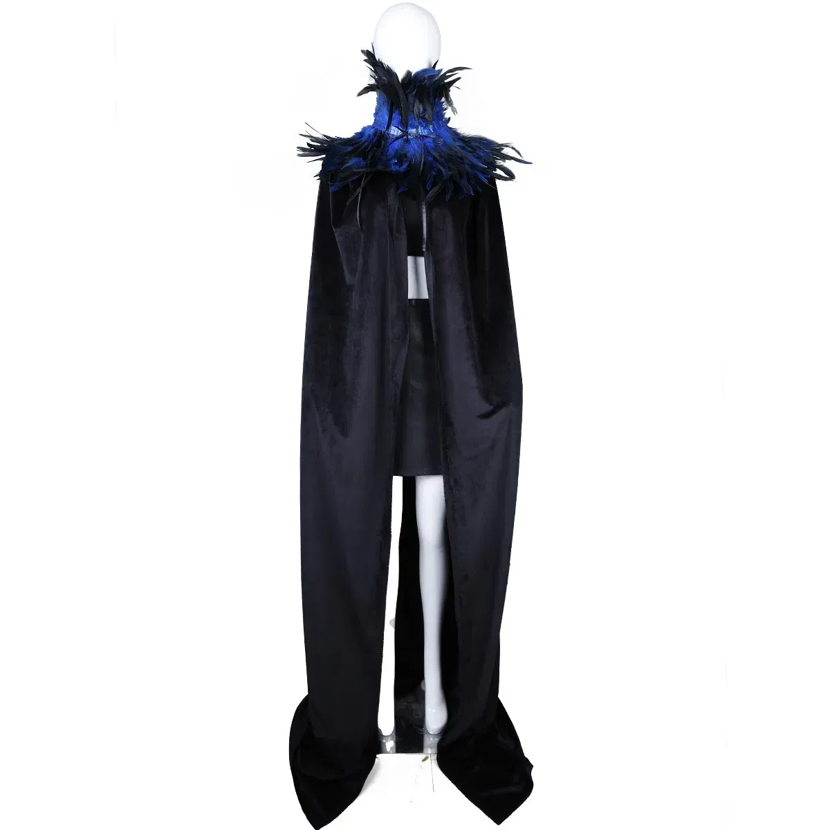 Color: Rose Red - Feather Shawl With  Elegant Gothic Style Cloak With Soft Feathers Perfect For Halloween Or Cosplay