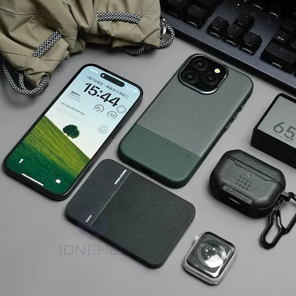 Color: black, Material: Carbon Fiber - Luxury Hit Color Wireless Charge For MagSafe Premium Leather Case For iPhone 16 Plus 15 14 13 Pro Max Alloy Len Shockproof Cover