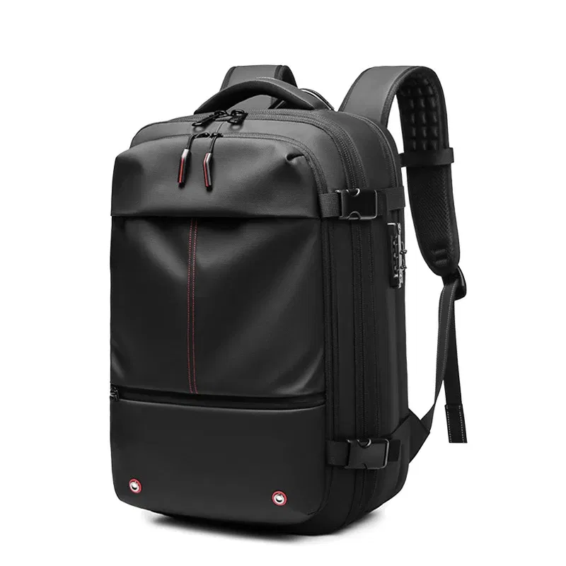Color: Chocolate - Men Travel Backpack vacuum compression 17 inch Laptop Backpack Business Large Capacity school Backpack Expanded Hiking backpack