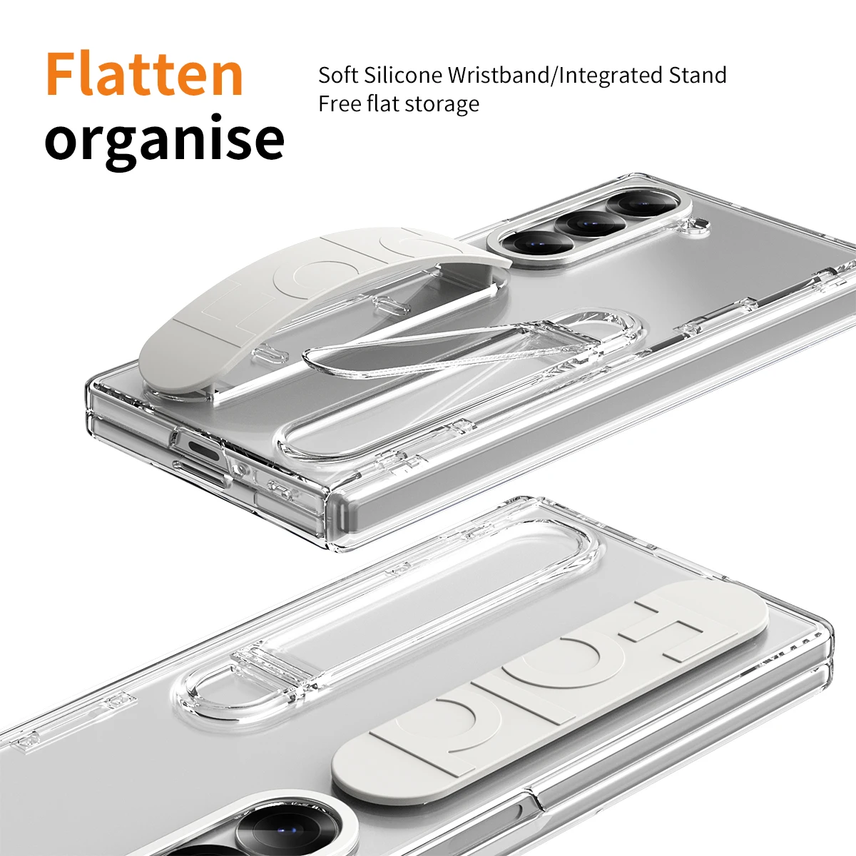 Color: Lotus root color, Material: ABS - Touch Pen Case For Samsung Galaxy Z Fold 6 5 4 3 Skin Friendly Folding Hinge with Elastic Wrist Band Screen Tempered Film Cover