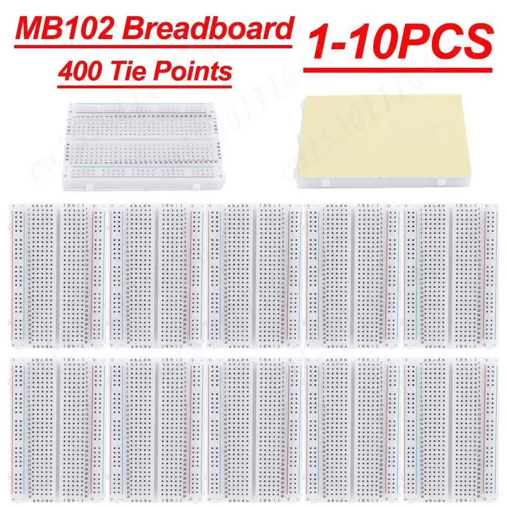 Color: Orange, Ships From: CN - 1-10Pc 400 Tie Points Solderless PCB Breadboard Spliceable Universal MB102 Breadboard DIY Bread Board for Experiment Test Robot