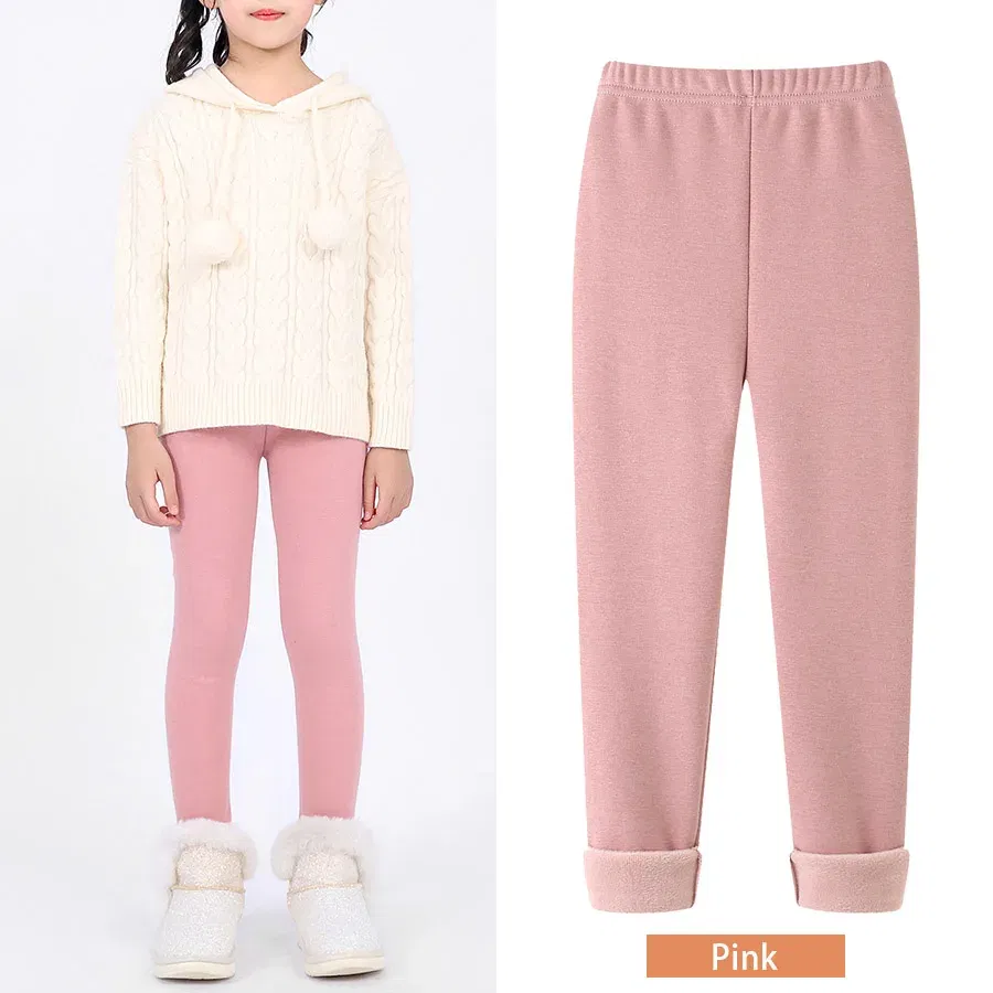 Color: Pink, Size: 80, Ships From: CHINA - SheeCute Girls Winter Warm Pants Kids Fleece Lined Leggings for 3-11 Years SCW7101