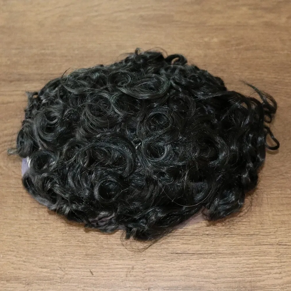 Toupee Color: 1780#, Toupee Density: 130%, Length: 6 inches, Toupee Size: 6x8, Toupee Design: free - 20MM Curly Brown Black Super Durable Mono Lace&Pu Mens Toupee Wig Human Hair 15mm Capillary Prosthesi Weave Replacement For Male