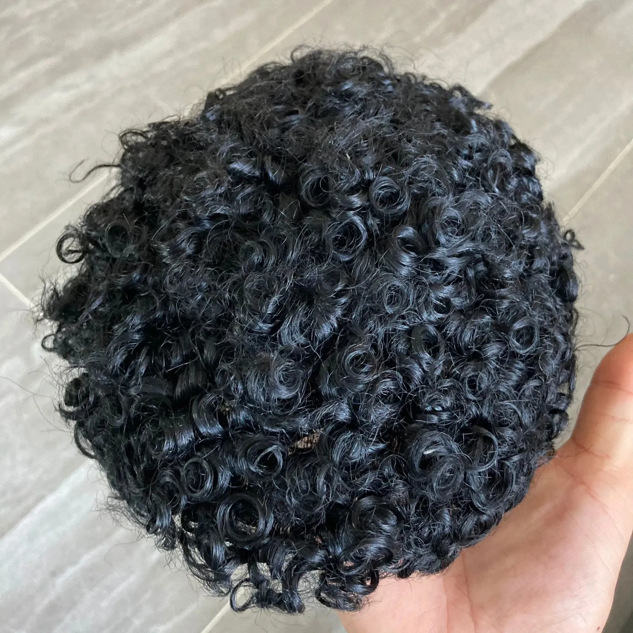 Toupee Color: 1780#, Toupee Density: 130%, Length: 6 inches, Toupee Size: 6x8, Toupee Design: free - 20MM Curly Brown Black Super Durable Mono Lace&Pu Mens Toupee Wig Human Hair 15mm Capillary Prosthesi Weave Replacement For Male