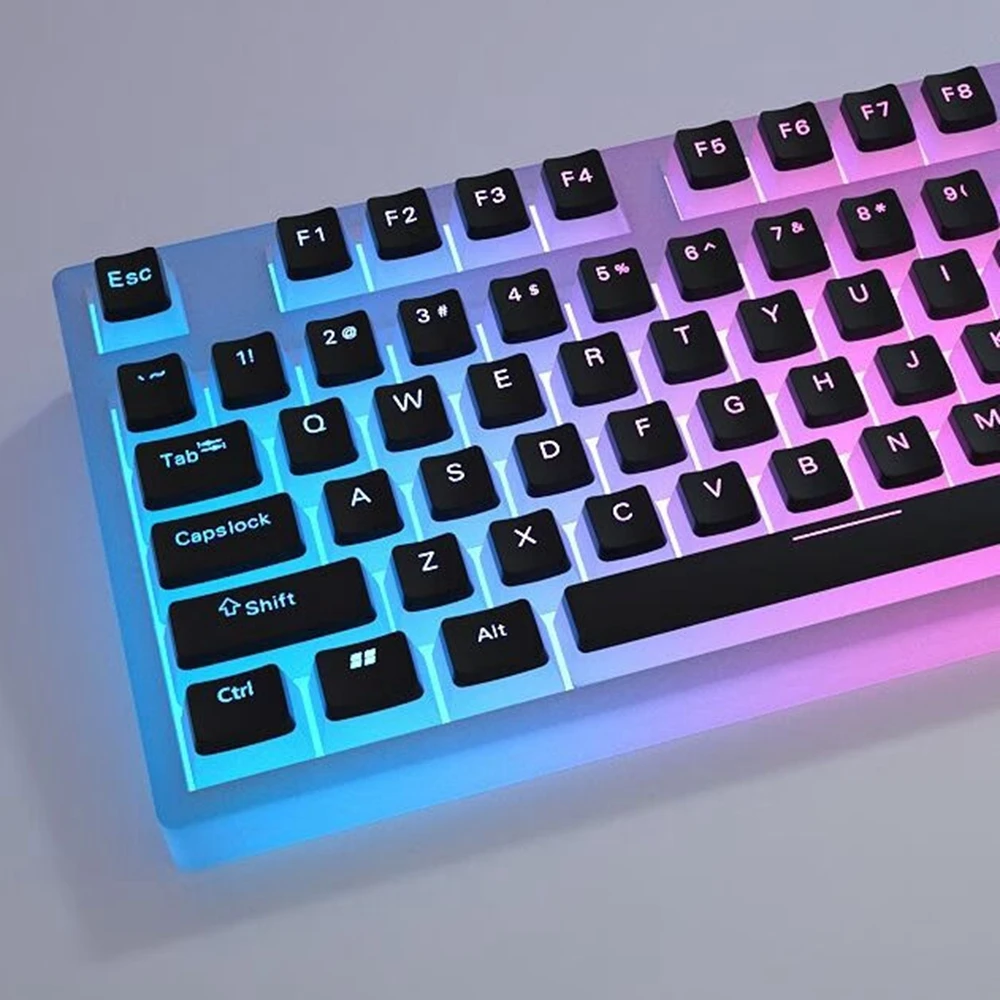 Color: Orange - 129Keys Keyboard Keycap OEM Profile PBT Material Key Cap for Mx Hot Swap Mechanical Keyboard Switch Transparent Pudding Keycaps