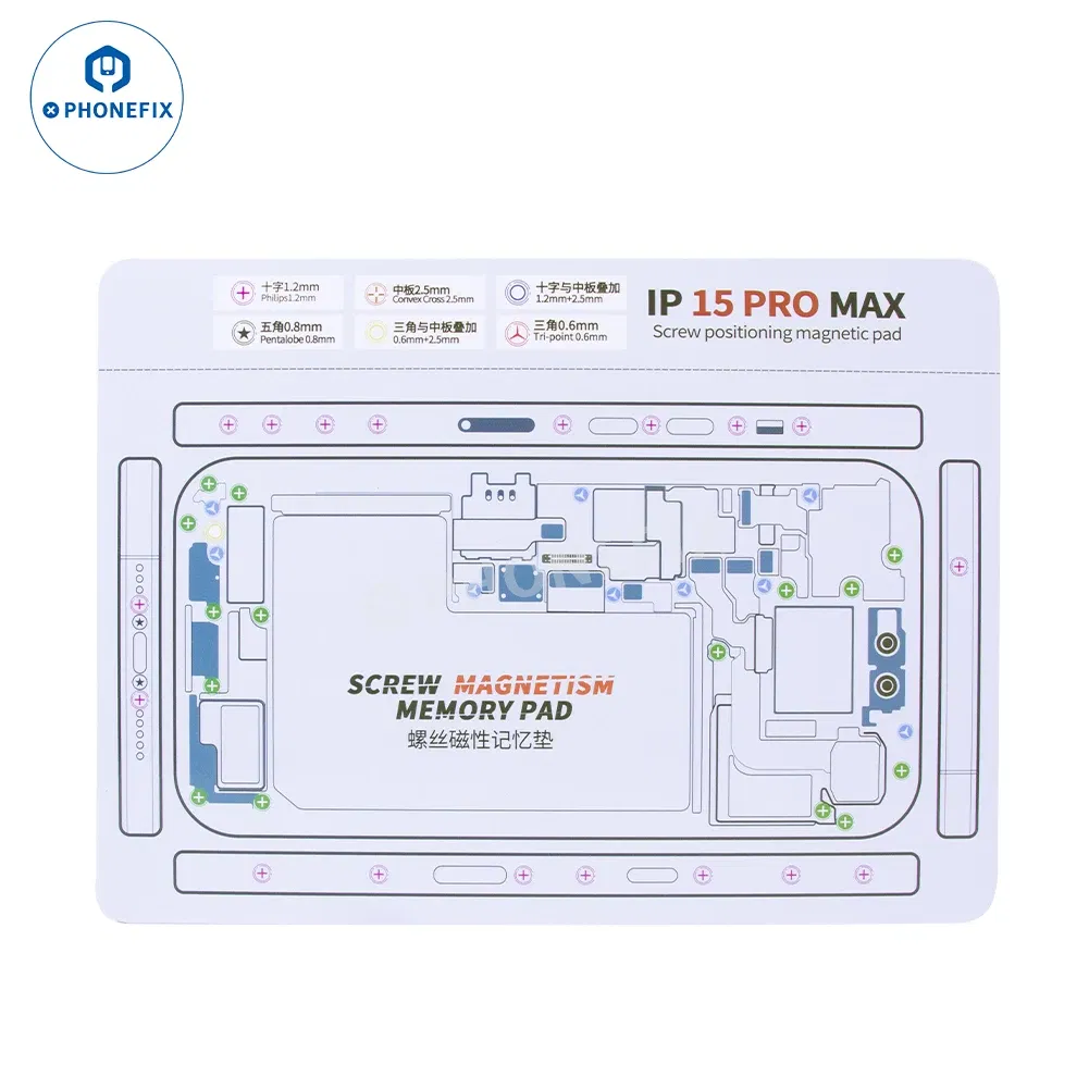 Color: black - Soft Magnetic Screw Positioning Keeper Chart for iPhone X-15Pro Max Disassembly Double Sided Screw Setting Opening Guiding Mat
