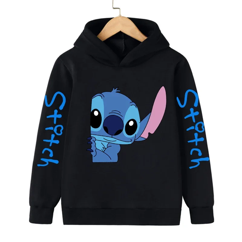 Color: Khaki, Size: 12" - New in Cool Stitch Hoodie Children Cartoon Clothes Kid Girl Boy Lilo and Stitch Sweatshirt Manga Hoody Baby Casual Top