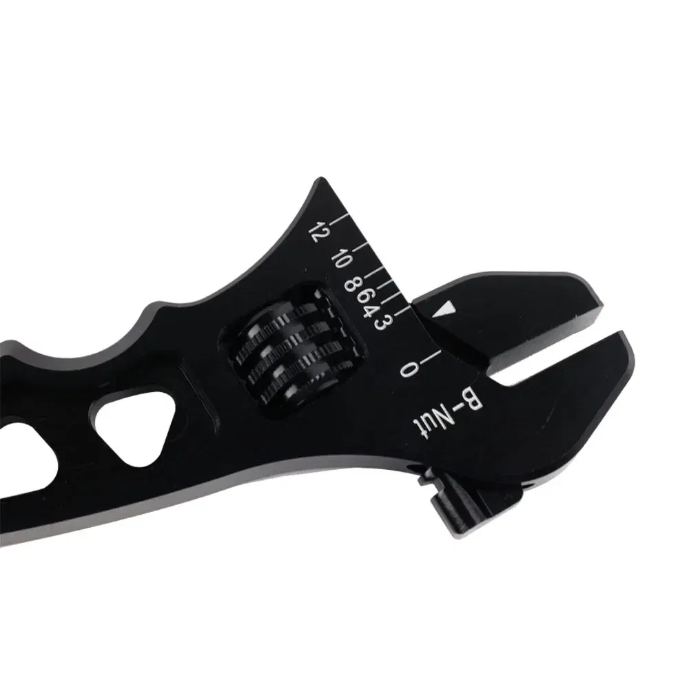 Color: black - Aluminum Adjustable Spanner Wrench Tool for Fuel Hose End Fitting 3AN to 12AN