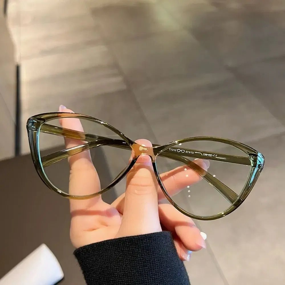 Frame Color: WHITE - Y2K Retro Oval Frame Glasses Women Female  Sweet Cool Eyewear Trend Reading Computer Anti Blue Light Eyeglasses