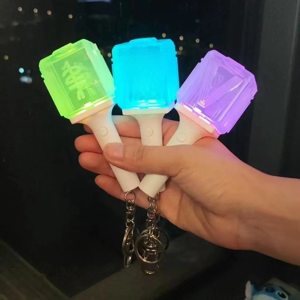 Color: green - Kpop Idol 127 Wish Deram V  Mini Lightstick Keyring Support Glow Stick Key Chains Fans Gift