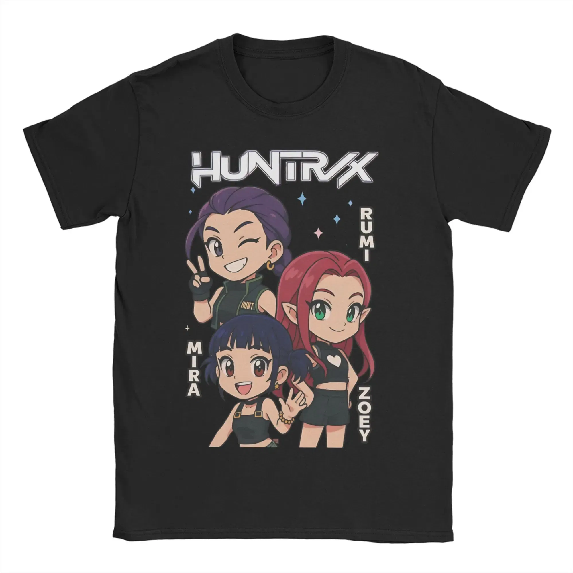 Color: SKY BLUE, Size: XXXL - Men Women T-Shirts Kpop Demon Hunters Zoey Huntrix Amazing Cotton Tees Short Sleeve  T Shirt O Neck Clothes Printing