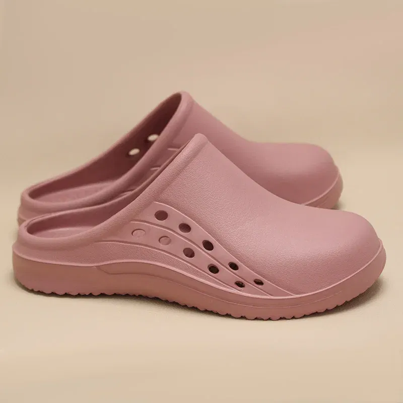 Color: PURPLE, Shoe Size: 33 - High Quality Scrub Shoes Non-slip Dentist Nursing Clogs Healthcare Service Work Slippers Soft Operating Room Protective Clogs