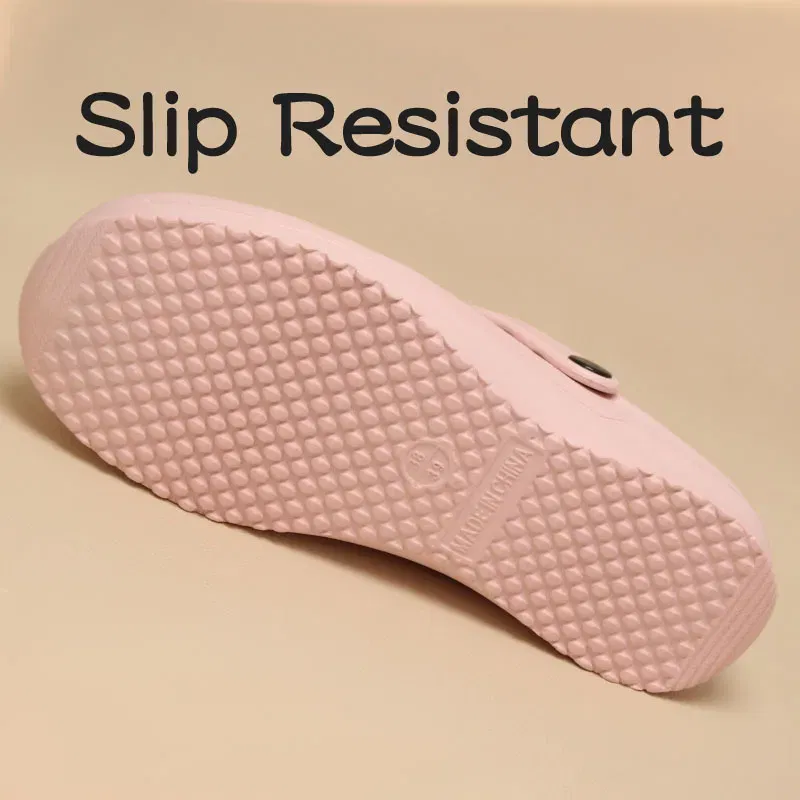 Color: PURPLE, Shoe Size: 33 - High Quality Scrub Shoes Non-slip Dentist Nursing Clogs Healthcare Service Work Slippers Soft Operating Room Protective Clogs