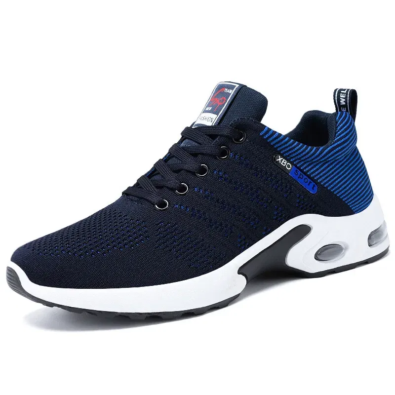 Color: Blue, Shoe Size: 47 - sneakers Men 2025 new men's shoes lace-up running shoes Light casual sneakers