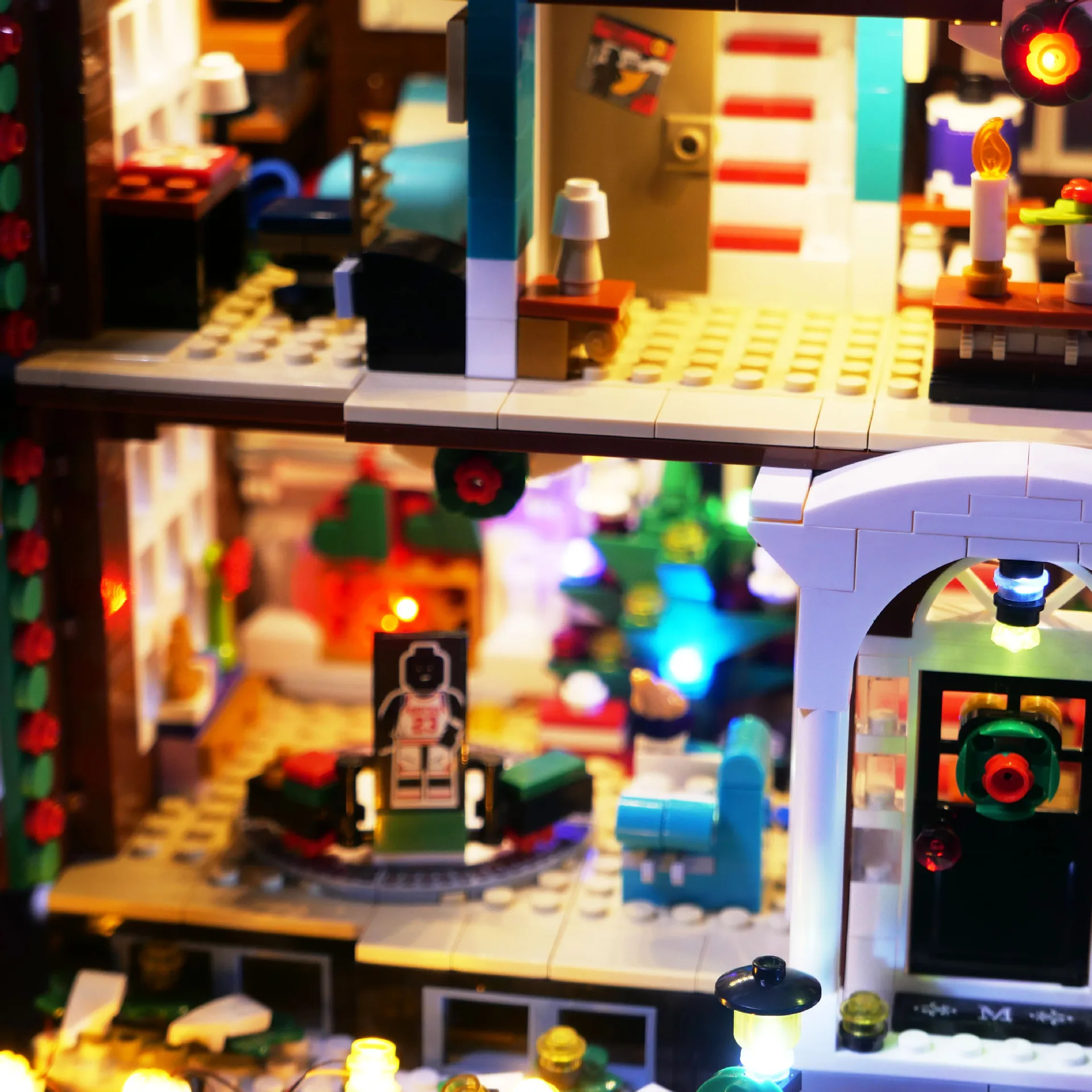 Color: Wood - LED Lighting Kit Compatible with 21330 Home Alone House Building Blocks Model Remote Control Lamp Accessories (Lights Only)