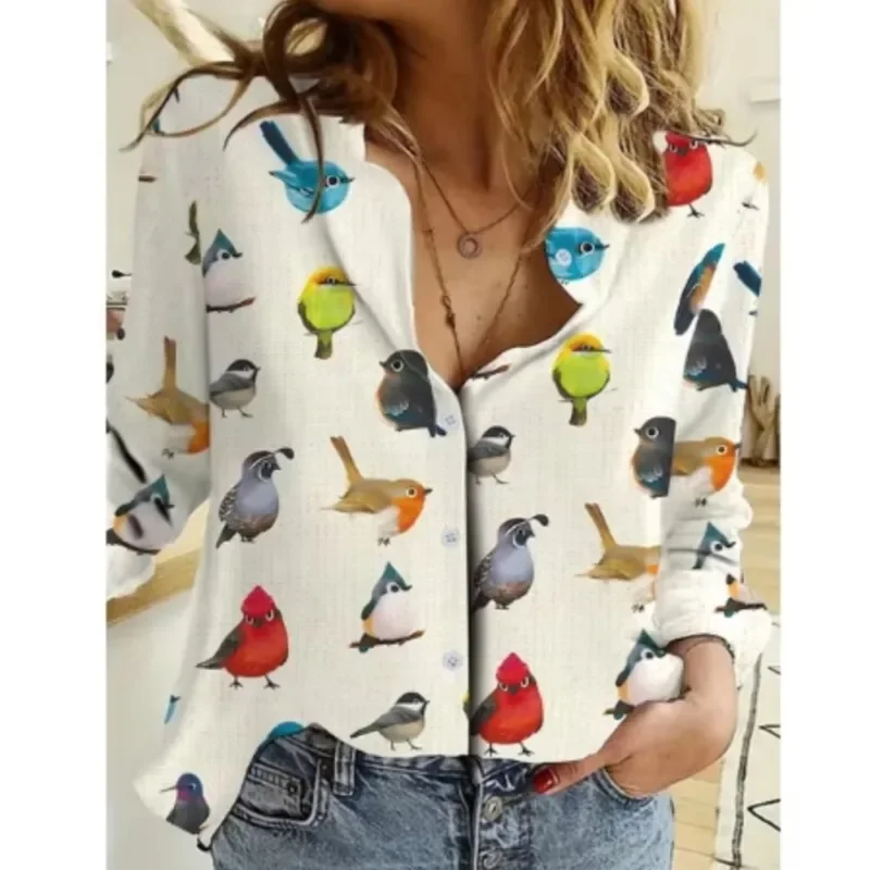 Color: GRAY, Size: XXL, Ships From: CHINA - Women New Christmas Shirt Cute Christmas Tree Santa Claus Print Blouses Casual Long Sleeve Button Tops Autumn Blouses Ladies