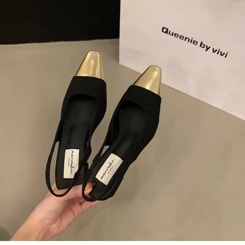 Color: Beige, Shoe Size: 35 - Fashion Women's Shoes Women's Dress Shoes Mid Heel Wedding Sandals All Matching Pointed Princess Shoes