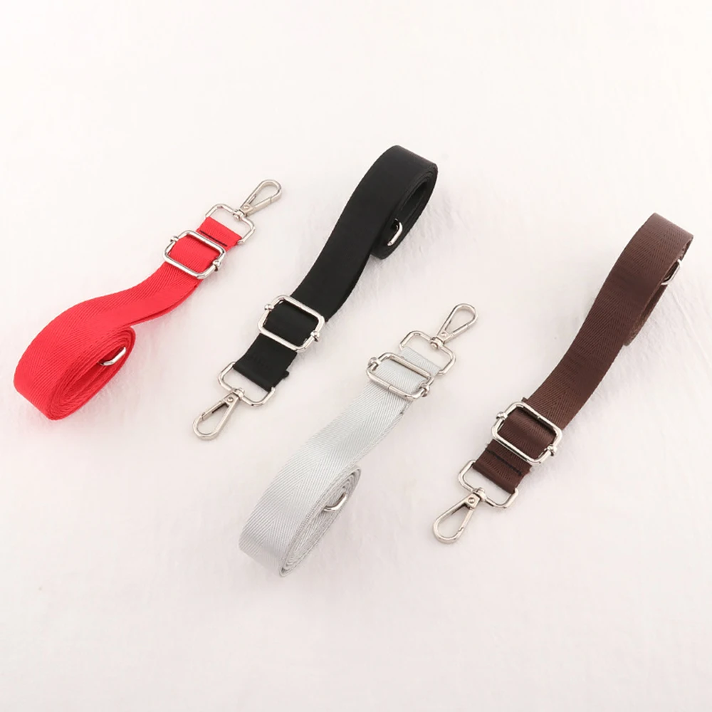 Color: Bronze - Shoulder Bag Strap Fashion Wide Replacement Strap For Bags Nylon Woman Messenger Bag Accessories Silver Metal Buckle Bag Straps