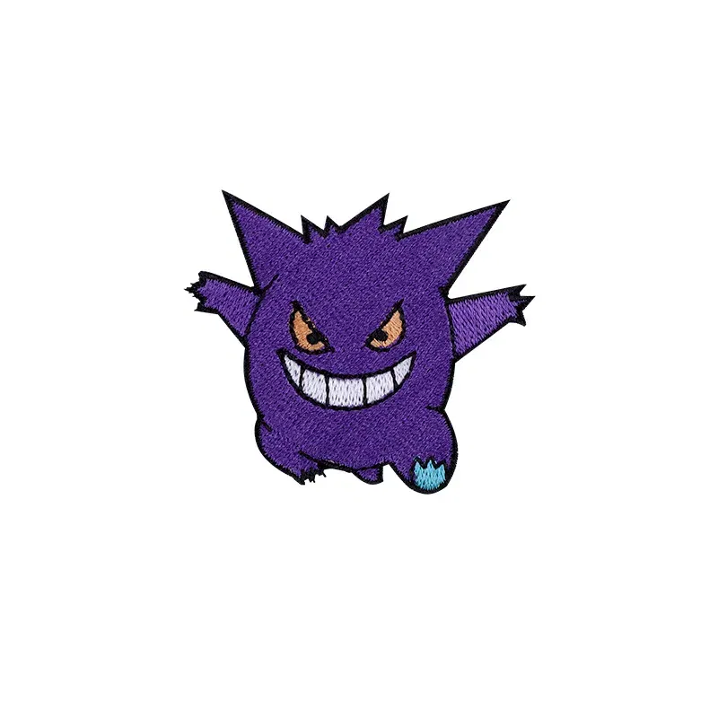 Color: WHITE - Original Pokemon 3 style Gengar Patch DIY Badge Cloth Patch Embroidery Clothing bag sticker Down Jacket Denim Xmas Gift