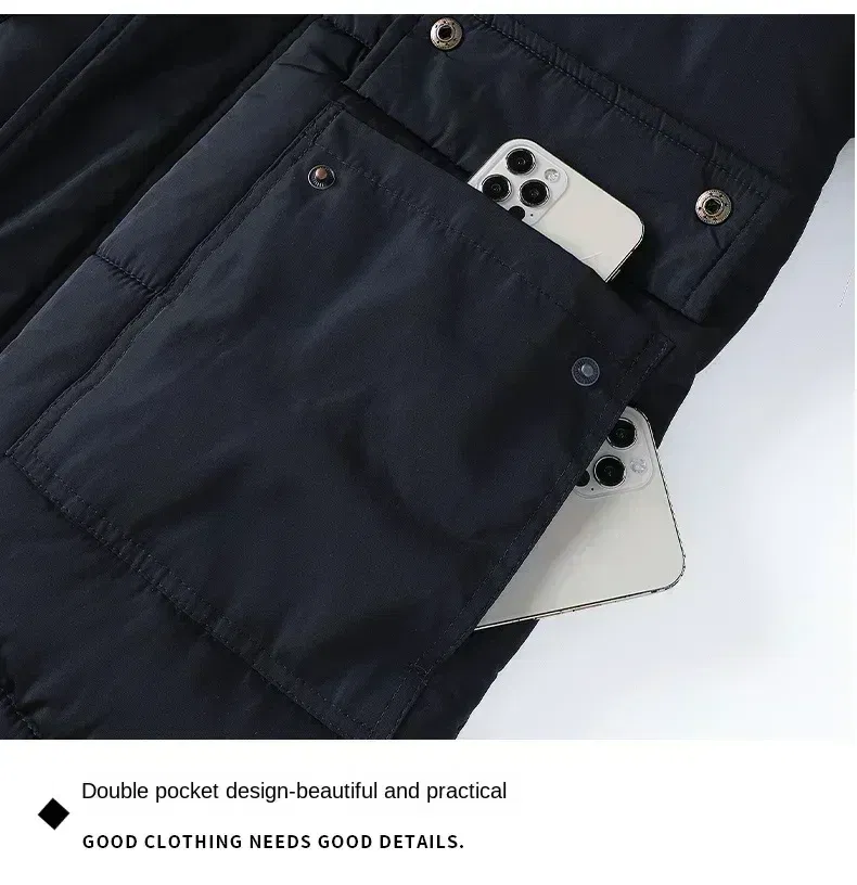 Color: black, Size: 5XL - 2024 New Men Winter Autumn Work Outwearing Parka Black Fleece Lined Thick Warm Hooded Fur Collar Coat Male Size 5XL Plush Jacket