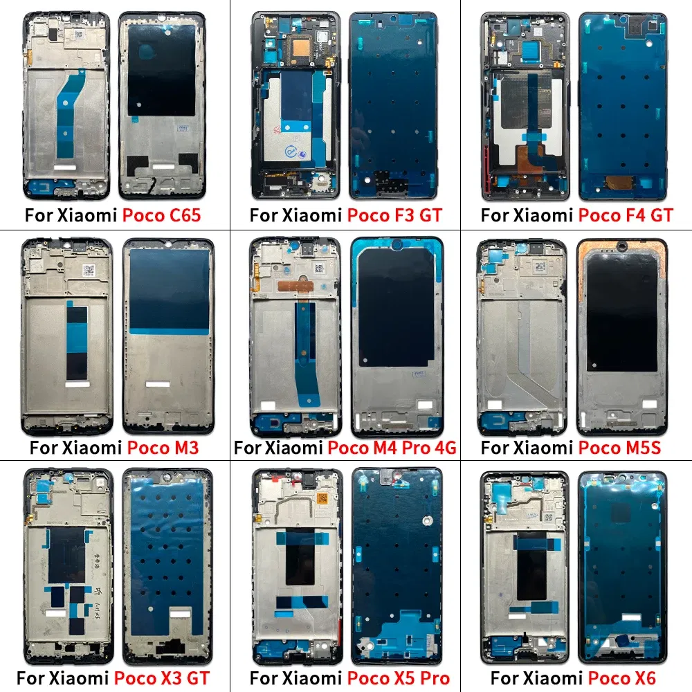 Color: Blue - LCD Screen Middle LCD Front Frame Housing Bezel Plate Panel Chassis For Xiaomi Poco C65 X3 F3 F4 GT M3 M4 Pro 4G 5G M5S X5 X6