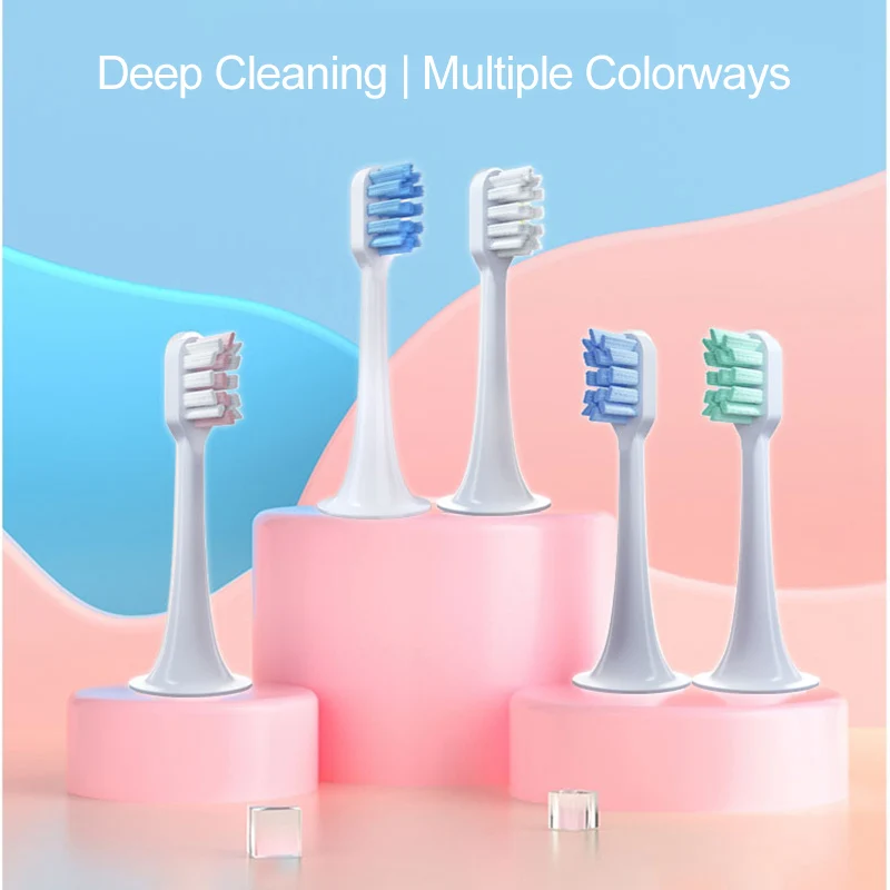 Color: Ivory - For Xiaomi Mijia T300 T500 T700 Ultrasonic For Mijia Mi Electric Toothbrush Nozzles High-density Replacement Tooth Brush Head
