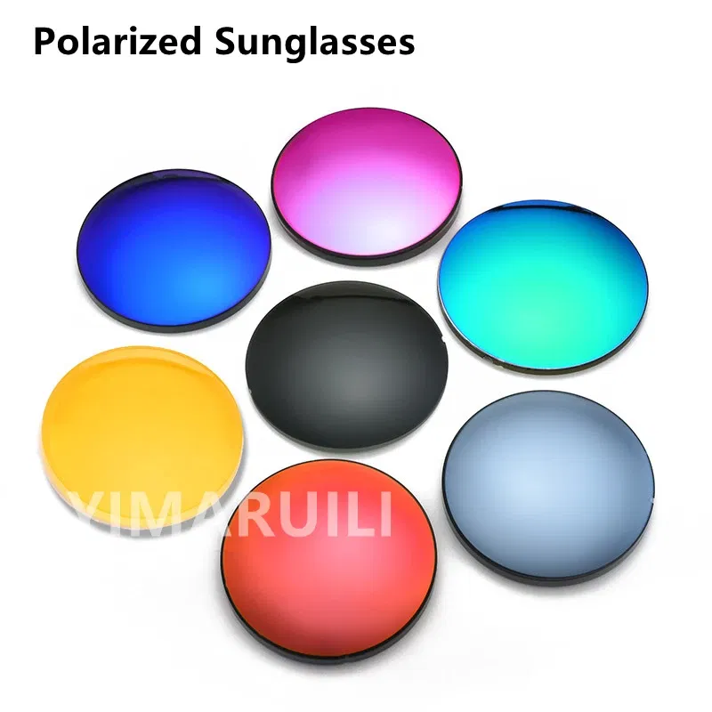 Lenses Color: Green, Lens Index: 1.61 - YIMARUILI 1.56 1.61 1.67 Polarized Lens Sunglasses Lens UV400 Optical Prescription CR-39 Resin Colorful Mirror Lens 1 Pair