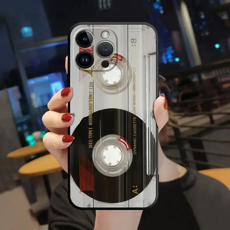 Color: Blue, Material: PP - Magnetic Radio Tape Cassette Pattern Phone Case For Samsung Galaxy S10 S20 S21 S22 S23 S24 FE Plus Ultra Note 20 Phone Cover