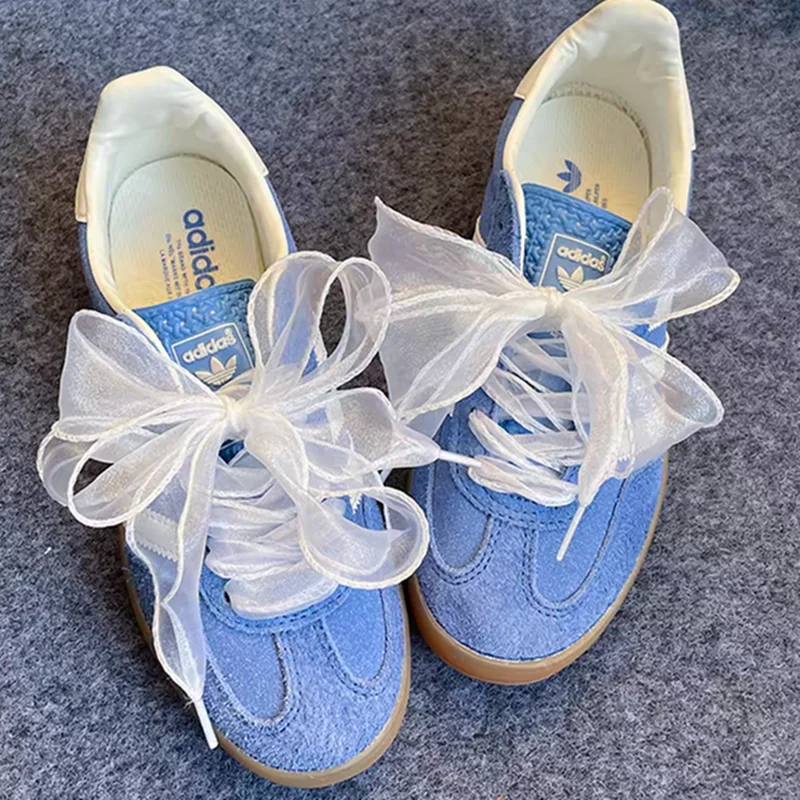 Color: black, Length: 80cm - 4cm Wide Festoon Fishtail Organza Shoelaces Wave Chiffen Fall Winer Bow Laces Beauty White Casual Sneaker DE Training Shoes Lace
