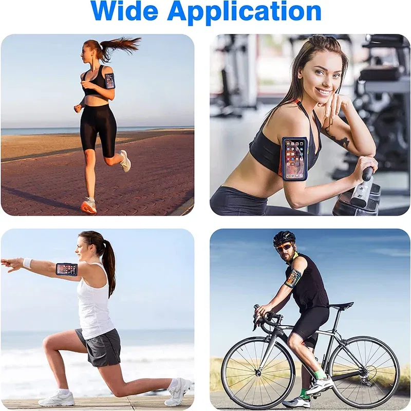 Color: Black - HAISSKY Running Sport Armbands For iPhone 15 14 13 12 11 Pro Max 14 Plus Samsung S23 Ultra Zipper Arm Bag Case For AirPods Pro 3