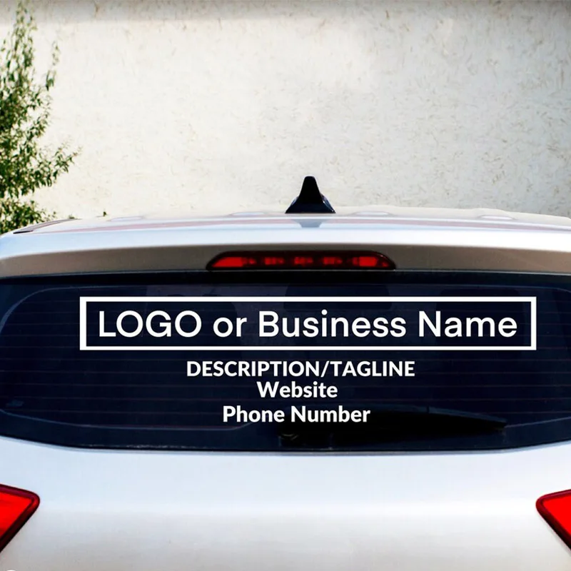 Color Name: Black, Size: M, Style: Style2 - custom Business Car Window Decal, Company Logo Car Sticker, Personalized Letter Stickers For Car Truck Body Van Bussiness