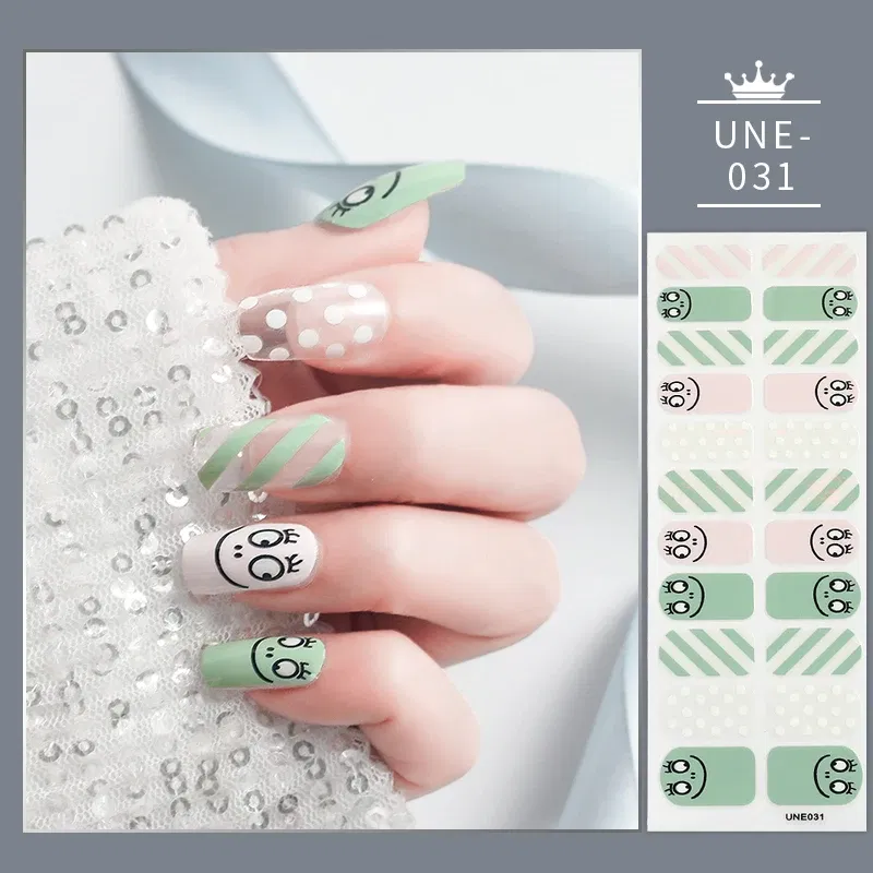 Color: Neo Chrome - 22 Tips Blue and White Shiny Speckles Nail Art Sticker Full Cover Nail Stickers Last Update Nail Wraps Lot Sticker for Nails