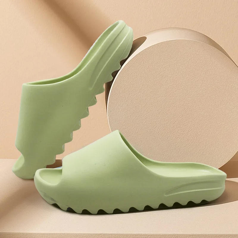 Color: SKY BLUE, Shoe Size: 37 - Summer Slippers Men Women Indoor Eva High Soft Bottom Sandals Open Toe Trend Slides Light Beach Shoes Slippers Home Size 35-46